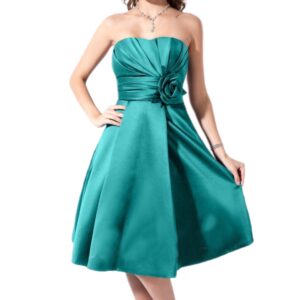 Home jade luxe strapless pleated rose cocktail/bridesmaid dress tailored size