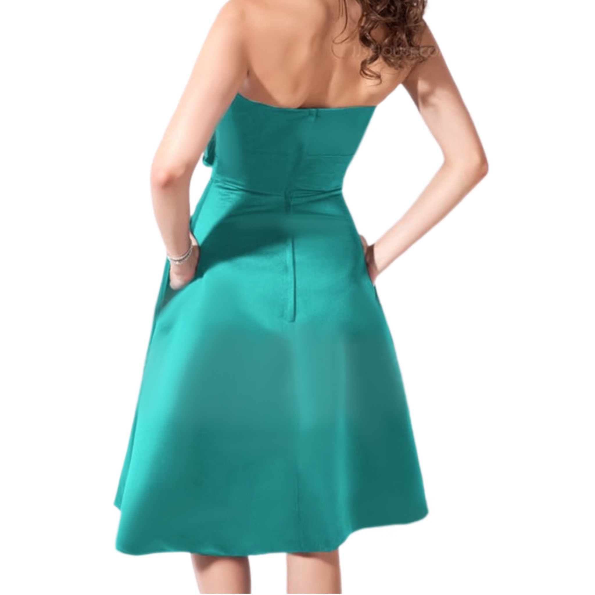 jade luxe strapless pleated rose cocktail/bridesmaid dress tailored size jade luxe strapless pleated rose cocktail/bridesmaid dress tailored size