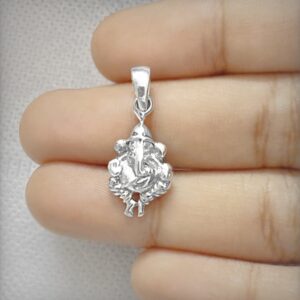 Home sterling silver lord ganesha pendant charm, 1.7g