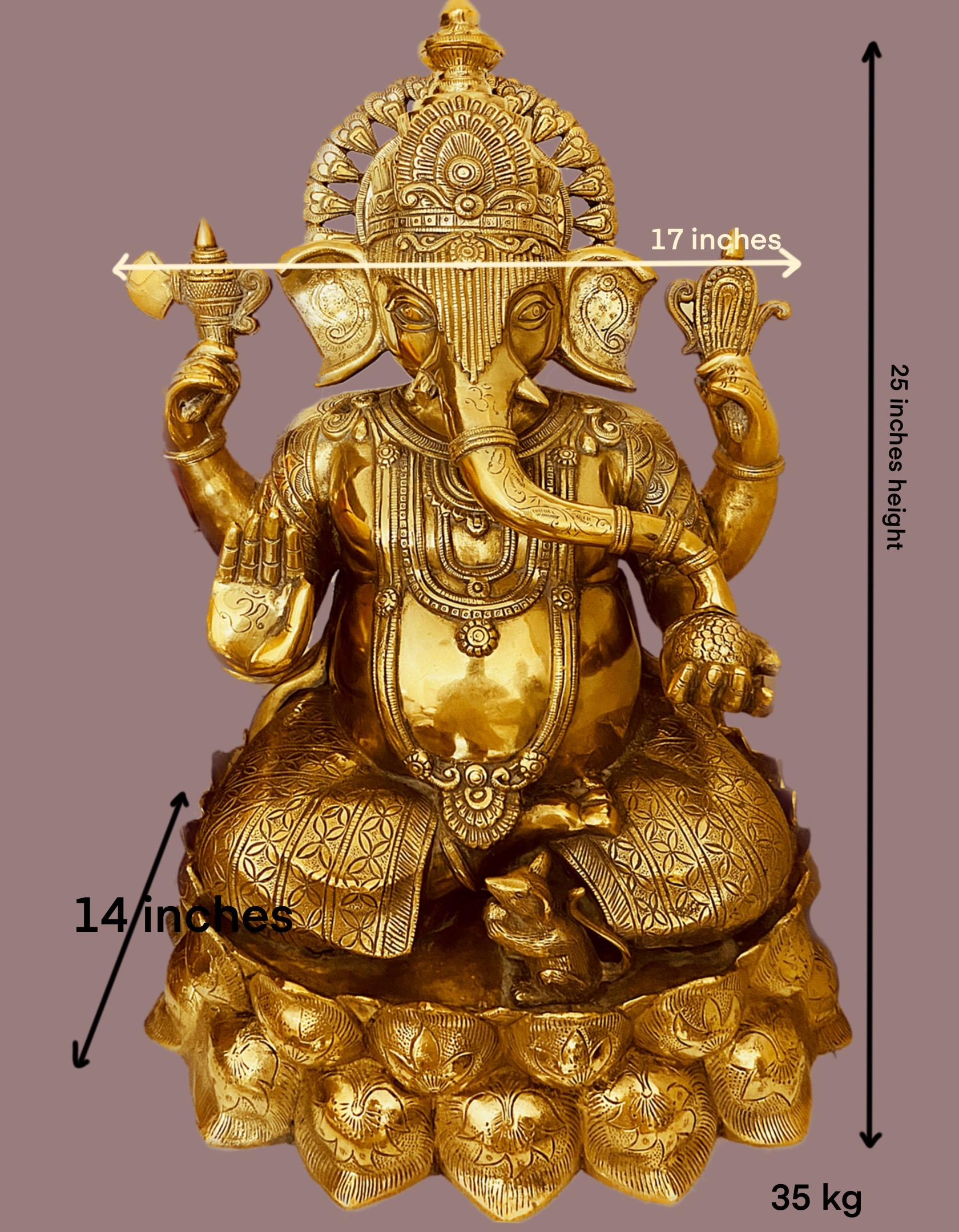 brass lord ganapati/ganesha statue 35 kg 25 inches brass lord ganapati/ganesha statue 35 kg 25 inches