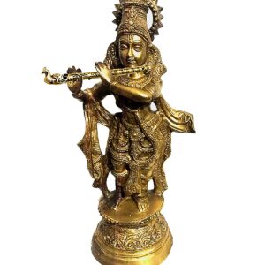 brass lord krishna playing flute 19 in