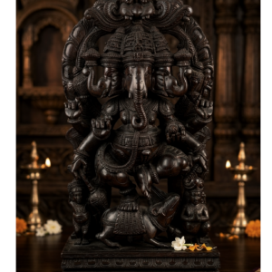 4.2 feet ganesha wooden statue