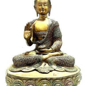 tibetan brass buddha statue 16 in