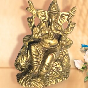 brass mini ganesha idol 2.5 in